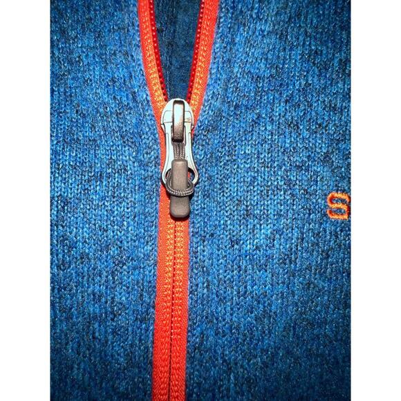 Spyder Men's Empire Fleece Full Zip Blue Orange Logo Jacket with Pockets Medium - Picture 3 of 9